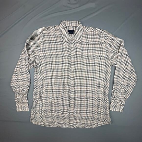 Calder Carmel Button Up Shirt Mens Large Tan Black Glen Plaid Limited Edition - Picture 1 of 7